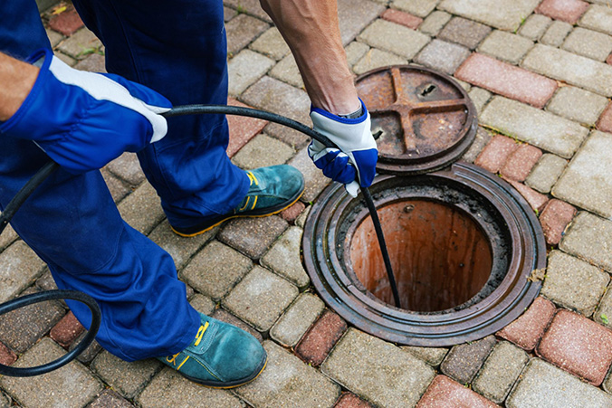 Professionele ontstoppingsdienst aan het werk