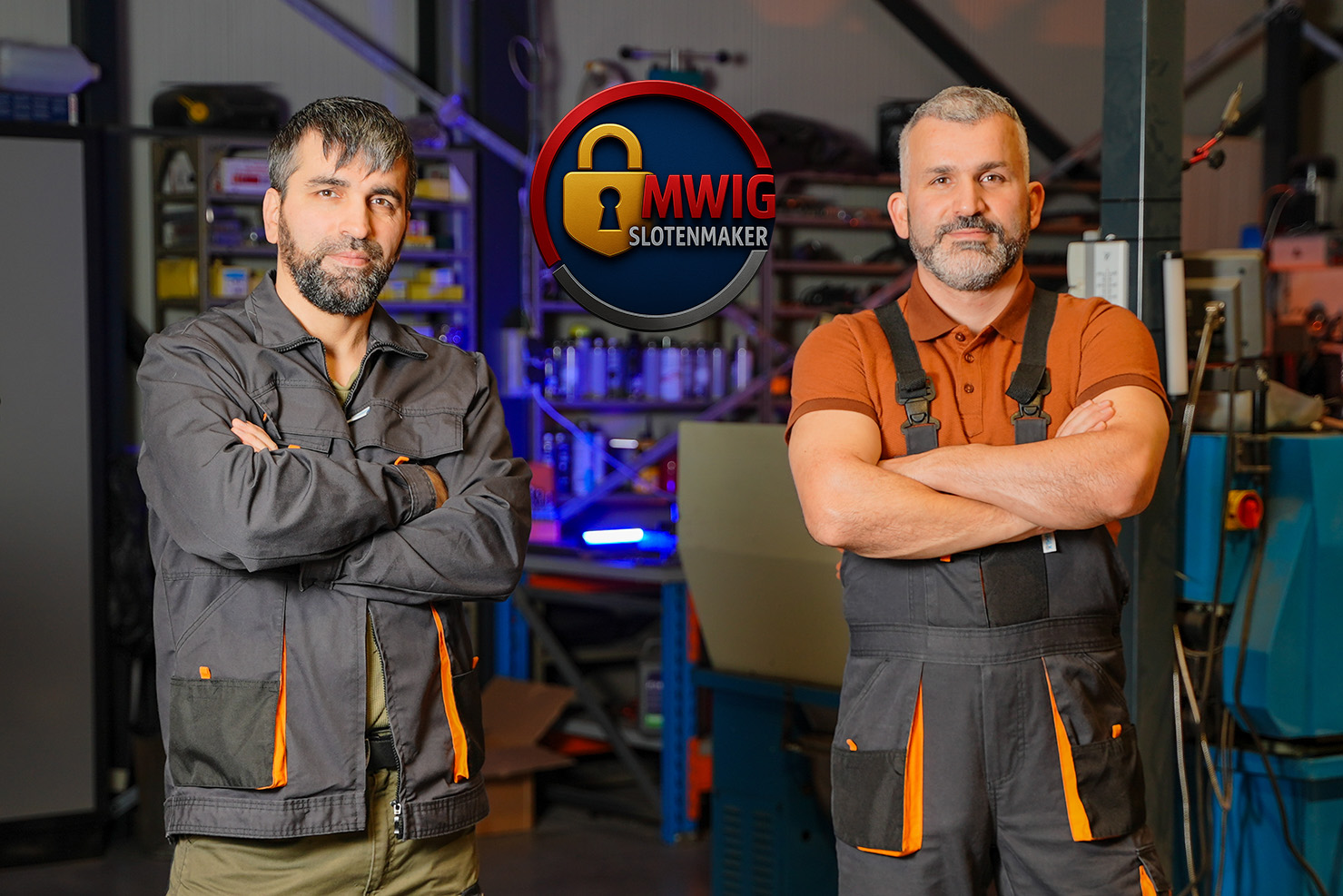 Logo van MWIG Slotenmaker – erkende slotenmaker in Oost- en West-Vlaanderen, 24/7 beschikbaar voor het openen en vervangen van sloten.